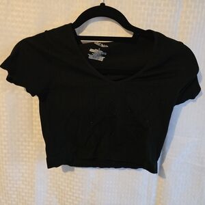 Wild Fable Black Fitted Crop T-Shirt